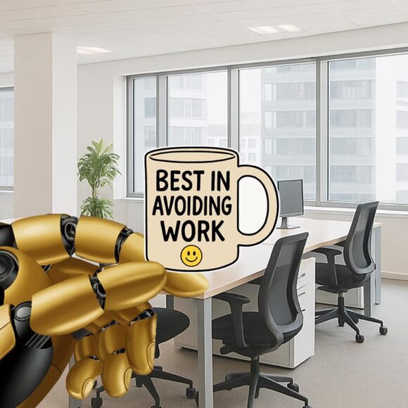 'Best in Avoiding Work'  Waterproof Vinyl Sticker 6.43 x 6 cm - Picture 1 of 1
